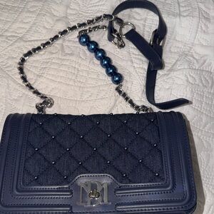 Badgley Mischka Navy Blue Crossbody Bag